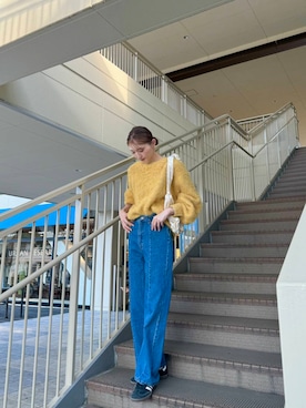 「ITEMS URBANRESEARCH（アイテムズ アーバンリサーチ）のミックスシャギーニット（ニット/セーター）」を使った、aoiさん（レディース・161cm）の秋コーディネート