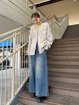 「カラーアイテム」｜aoiさん（レディース・161cm）の冬コーディネート