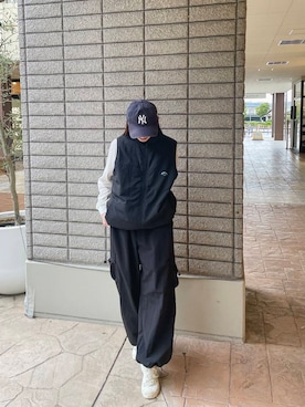 「アイテム（ダウンベスト）」を使った、aoiさん（レディース・161cm）の秋コーディネート