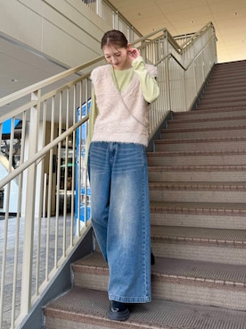 「カラーアイテム」｜aoiさん（レディース・161cm）の冬コーディネート