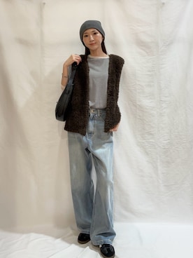 「アイテム（デニムパンツ）」を使った、aoiさん（レディース・162cm）の秋コーディネート
