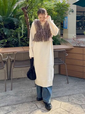 「カラーアイテム」｜aoiさん（レディース・161cm）の冬コーディネート