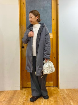 「アイテム（その他アウター）」を使った、yumiさん（レディース・154cm）の冬コーディネート