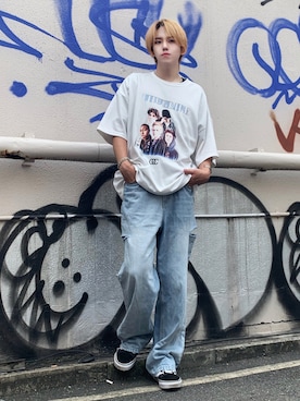 「G.O.C（ジーオーシー）のアイテム（デニムパンツ）」を使った、はるぽさん（メンズ・174cm）の夏コーディネート