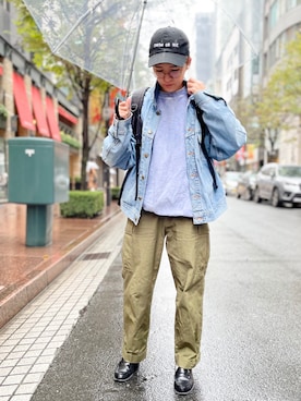 「Lee（リー）のアイテム（デニムジャケット）」を使った、nacoさん（レディース・162cm）の秋コーディネート