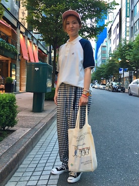 「TIMEX（タイメックス）のアイテム（腕時計）」を使った、nacoさん（レディース・162cm）の夏コーディネート