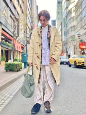 「古着」｜「アイテム（ダッフルコート）」を使った、nacoさん（レディース・162cm）の冬コーディネート