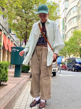 「DISCOAT（ディスコート）のアイテム（シャツ/ブラウス）」を使った、nacoさん（レディース・162cm）の秋コーディネート