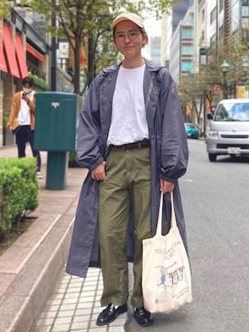 「アイテム（カーゴパンツ）」を使った、nacoさん（レディース・162cm）の秋コーディネート