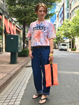 「WEEKEND(ER)（ウィークエンダー）のアイテム」を使った、nacoさん（レディース・162cm）の夏コーディネート