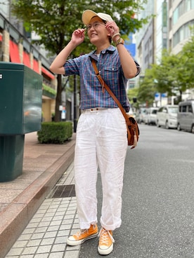 「chambre de charme（シャンブルドゥシャーム）のアイテム（パンツ）」を使った、nacoさん（レディース・162cm）の夏コーディネート
