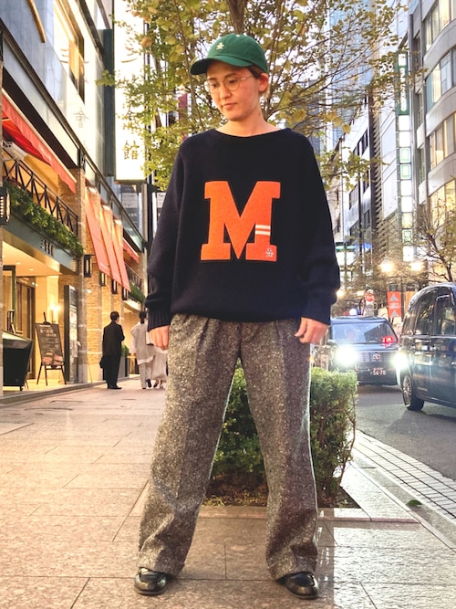 ✴️マンシングウェア　ウールニット　グランドスラム　90s　刺繍　ネイビー　М Munsingwear マンシングウェア グランドスラム Grand Slam