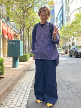 「COMOLI（コモリ）のアイテム」を使った、nacoさん（レディース・162cm）の秋コーディネート