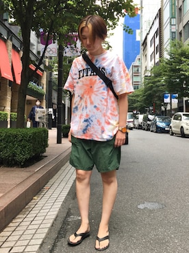 「TIMEX（タイメックス）のアイテム（腕時計）」を使った、nacoさん（レディース・162cm）の夏コーディネート