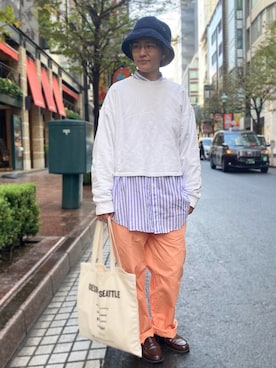 「Munsingwear（マンシングウェア）のアイテム（帽子）」を使った、nacoさん（レディース・162cm）の秋コーディネート