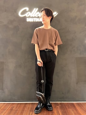 「半袖」｜「アイテム（その他）」を使った、シマダマサルさん（メンズ・164cm）の夏コーディネート