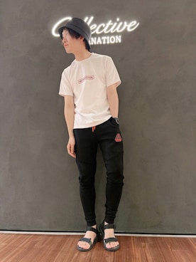 「Tシャツ/カットソー」｜「アイテム（その他）」を使った、シマダマサルさん（メンズ・164cm）の夏コーディネート