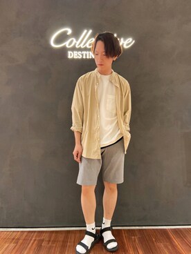 「ソックス×サンダル」｜シマダマサルさん（メンズ・164cm）の夏コーディネート