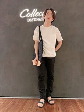「Tシャツ/カットソー」｜「アイテム（その他）」を使った、シマダマサルさん（メンズ・164cm）の夏コーディネート