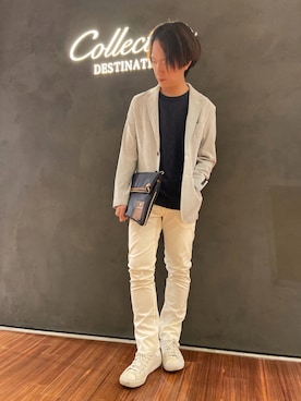 「Tシャツ/カットソー」｜「アイテム（その他）」を使った、シマダマサルさん（メンズ・164cm）の夏コーディネート