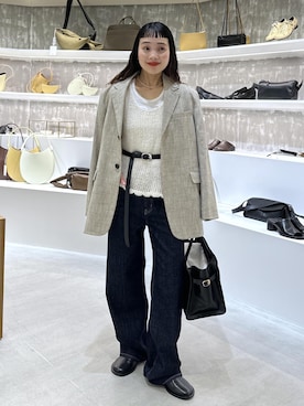 「アイテム（ベルト）」を使った、AKARIさん（レディース・157cm・30代）の春コーディネート