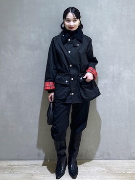 「Barbour（バブアー）のアイテム」を使った、AKARIさん（レディース・157cm）の秋コーディネート