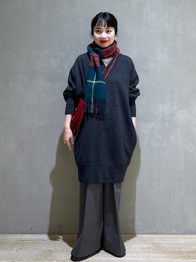「ブルベ冬コーデ」｜AKARIさん（レディース・157cm）の秋コーディネート
