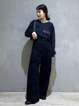 「アイテム（ブーツ）」を使った、AKARIさん（レディース・157cm）の秋コーディネート