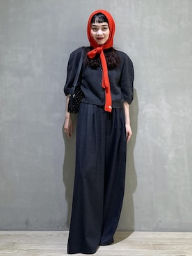 「アイテム（スラックス）」を使った、AKARIさん（レディース・157cm・30代）の秋コーディネート