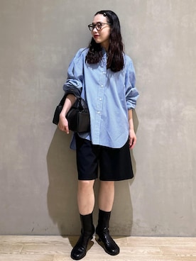 「ADAM ET ROPE'（アダムエロペ）の【PFT】Fuka musubi Small バッグ（ハンドバッグ）」を使った、AKARIさん（レディース・157cm）の秋コーディネート