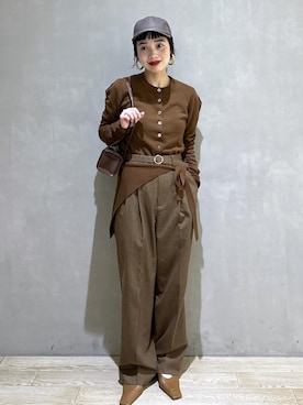 「アイテム（帽子）」を使った、AKARIさん（レディース・157cm・30代）の冬コーディネート