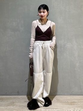 「カーディガン」｜AKARIさん（レディース・157cm）の秋コーディネート