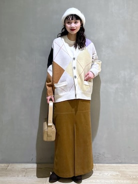 「アイテム（ハンドバッグ）」を使った、AKARIさん（レディース・157cm・30代）の冬コーディネート