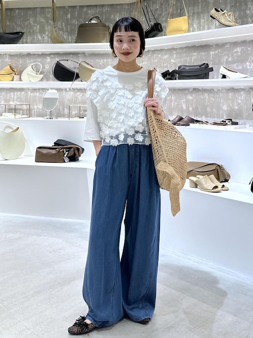 値下げ。美品、アダムエロペチュールパネルブラウス ADAM ET ROPE'（アダムエロペ） ブラウス シャツ フラワーチュール2WAY