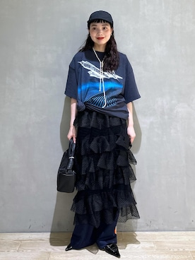 「ADAM ET ROPE'（アダムエロペ）のアイテム」を使った、AKARIさん（レディース・157cm）の夏コーディネート