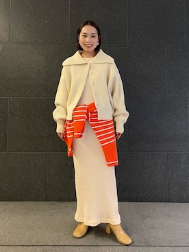 「ボタニカル」｜「アイテム（ワンピース）」を使った、AKARIさん（レディース・157cm）の冬コーディネート