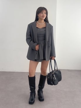 「アイテム（テーラードジャケット）」を使った、hichanさん（レディース・156cm・20代）の夏コーディネート