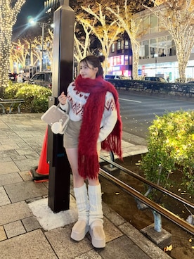 「アイテム（ボストンバッグ）」を使った、hichanさん（レディース・156cm・20代）の冬コーディネート