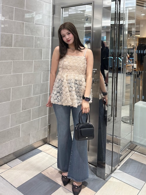 セール】【SALON by Chico/新色追加】ローズチュールペプラム