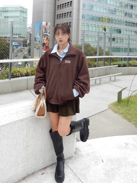 「アイテム（ボストンバッグ）」を使った、hichanさん（レディース・156cm）の秋コーディネート