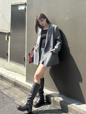 「アイテム（テーラードジャケット）」を使った、hichanさん（レディース・156cm・20代）の夏コーディネート