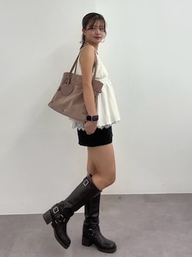 「キレイめコーデ」｜「アイテム（ブーツ）」を使った、hichanさん（レディース・156cm）の夏コーディネート