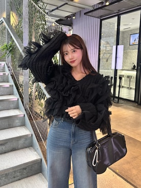 「アイテム（ボストンバッグ）」を使った、hichanさん（レディース・156cm）の秋コーディネート