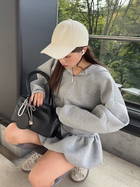 「アイテム（パーカー）」を使った、hichanさん（レディース・156cm）の秋コーディネート