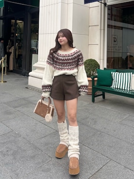 「アイテム（ボストンバッグ）」を使った、hichanさん（レディース・156cm）の秋コーディネート