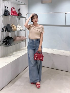 「Chico（チコ）のアイテム（ニット/セーター）」を使った、hichanさん（レディース・156cm）の夏コーディネート