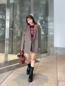 「アイテム（テーラードジャケット）」を使った、hichanさん（レディース・156cm）の夏コーディネート