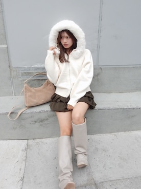 「アイテム（ボストンバッグ）」を使った、hichanさん（レディース・156cm・20代）の秋コーディネート