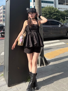 「ペプラムブラウス」｜hichanさん（レディース・156cm）の夏コーディネート
