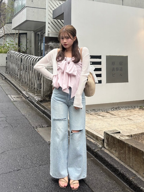 ダメージワイドデニム（デニムパンツ）｜Chico（チコ）のファッション